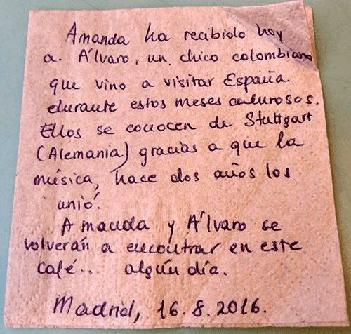 mi servilleta, otro Post Data, mensaje