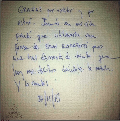 mi servilleta, otro Post Data, mensaje