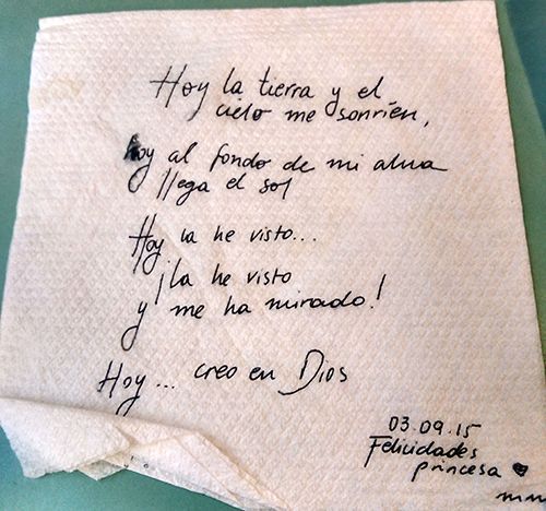 mi servilleta, otro Post Data, mensaje