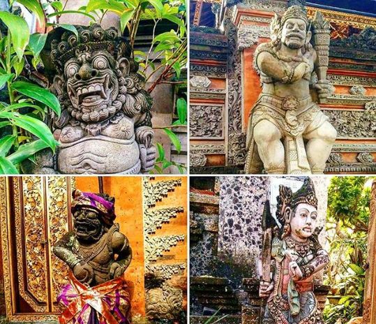 los demonios cobardes de mierda, otro Post Data, Bali, hinduismo, estatuas
