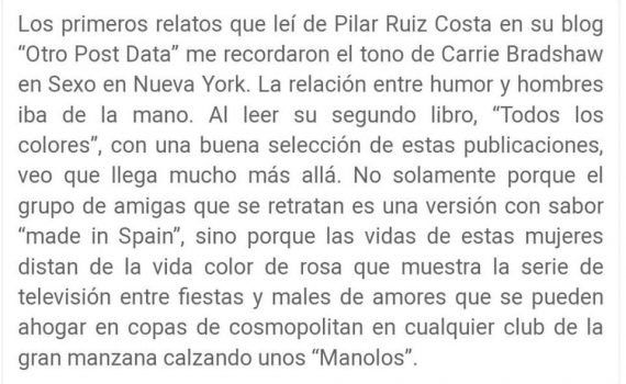 otro Post Data, Carrie Bradshaw a la española