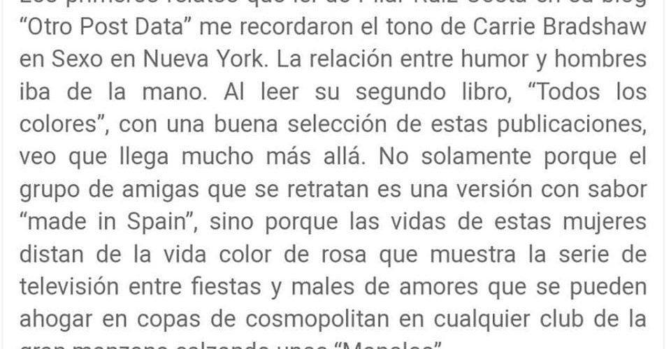 otro Post Data, Carrie Bradshaw a la española
