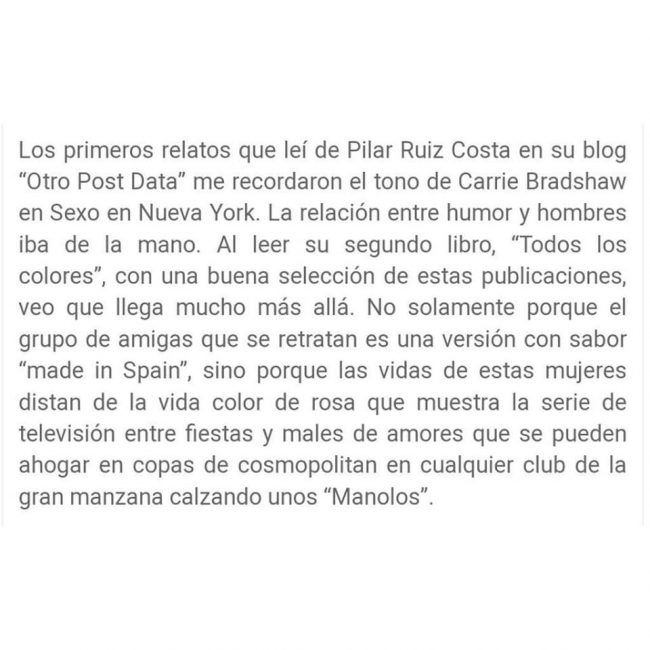 otro Post Data, Carrie Bradshaw a la española