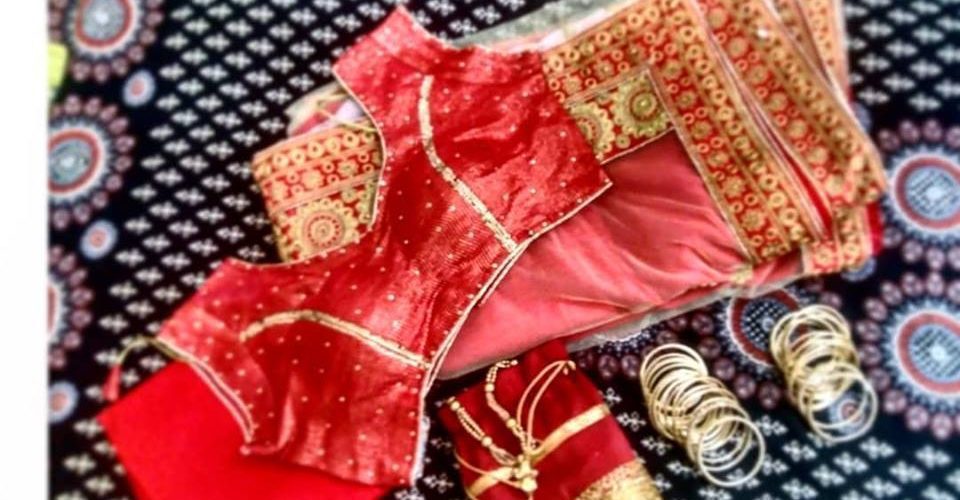 el vestido de boda, otro Post Data, sari, rojo, India